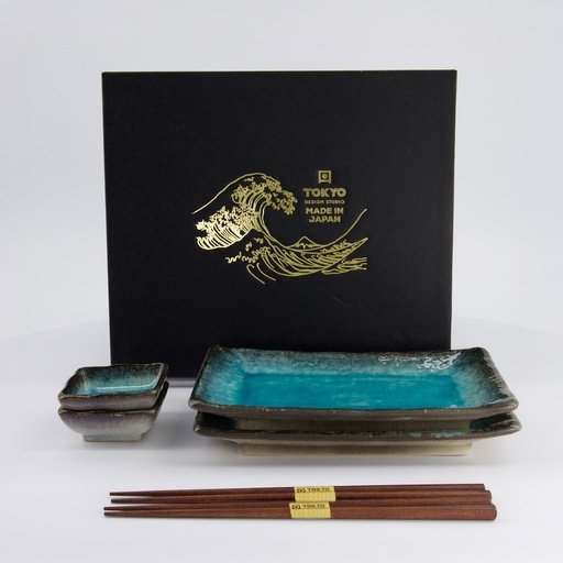 [33601] Sushi Giftset Yamasaku Sky Blue 6pcs 21.5x14cm & 7.3x2.8cm 33601 1/12