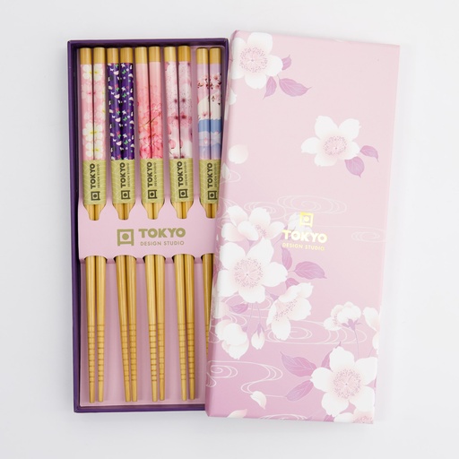 [33629] Chopstick Giftset/5 Pink Sakura 1/100