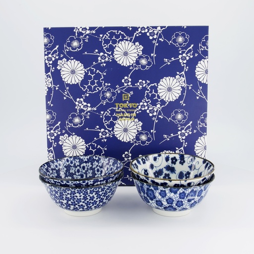 [33747] Mixed Bowls Tayo Bowl Giftset 4pcs 15x7cm 500ml Blue/White B 33747 1/10