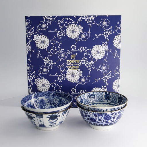 [33748] Mixed Bowls Tayo Bowl Giftset 4pcs 15x7cm 500ml Blue/White C 33748 1/10