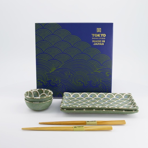 [33757] Vert Sauge Mermaid Sushi Giftset 6pcs 22x13x2cm & 8.5x3.4cm 33757 1/16