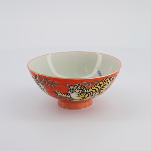 [33830] Kawaii Bowl Tiger 14.5x6.5cm Red 33830 5/90