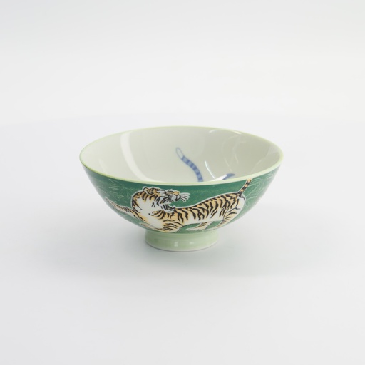[33831] Kawaii Bowl Tiger 14.5x6.5cm Green 33831 5/90