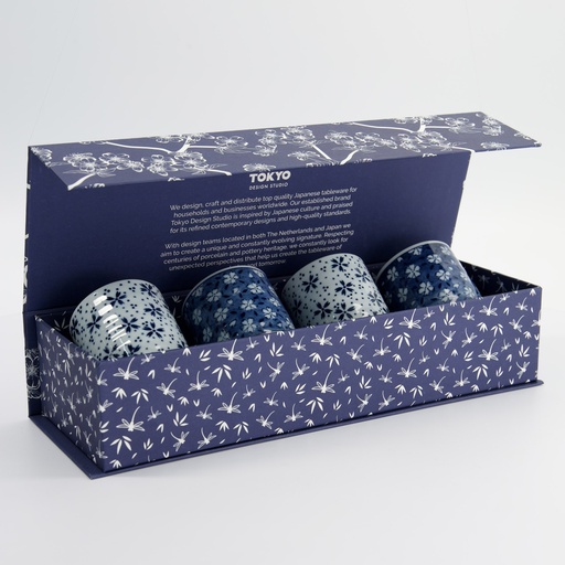 [33844] Cup Giftset 4pcs 6.5x7.5cm 160ml Blue/White 14A 33844 1/6 
