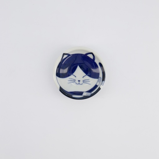 [33851] Kawaii Sauce Dish Cat Neko 7.5x3cm BL/WH D 33851 12/240