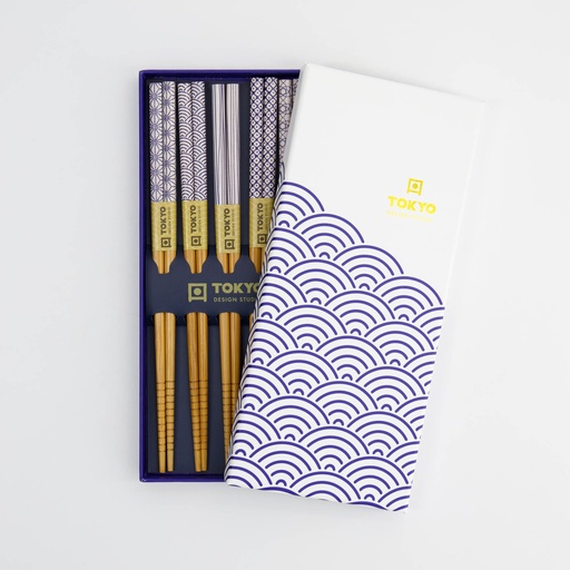 [33863] Chopstick Giftset/5 Blue Wave AH-04 1/100  