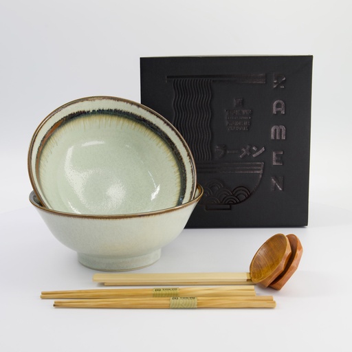 [33896] Wasabi 6pcs Ramen Giftset 21.5x9cm 1300ml Beige 33896 1/8
