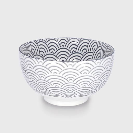 [14267] Nippon Grey Bowl 13.2x7.2cm 500ml Dot YW-5537/A 6/48