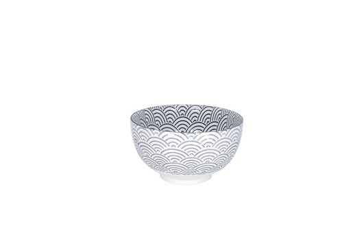 [14276] Nippon Grey Bowl 16x8.5cm 600ml Wave YW-5541/B
