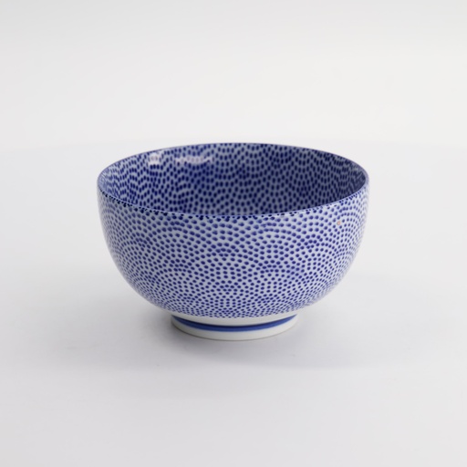 [16149] Nippon Blue Okonomi Bowl 13.2x7.4cm 450ml Dot YW-1013/AN 16149 6/48