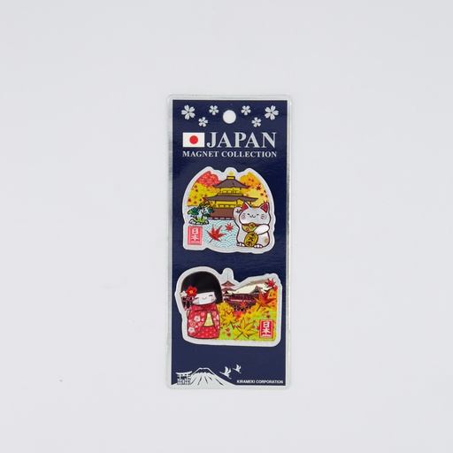 [34108] Magnet Japan Lucky Cat & Kokeshi 2pcs 34108 3/12
