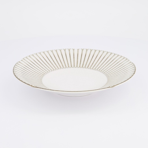 [34228] Kosai White Deep Plate 22x4cm 013054 6/36