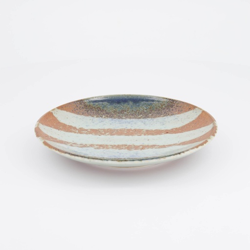 [34249] Aka-cha Suisho Plate 19.5x3cm Brown 34249 6/48