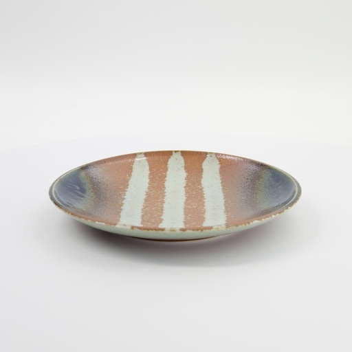 [34250] Aka-cha Suisho Plate 26x3.4cm Brown 34250 4/24 