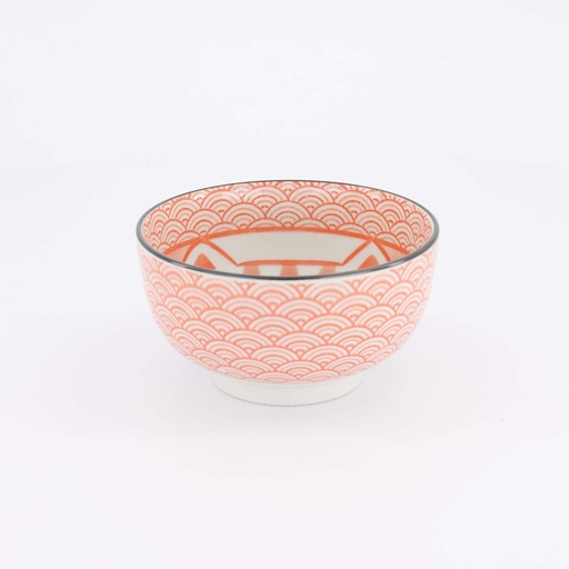 [617676] Kawaii Lucky Cat Neko Bowl 13x7cm Seikaiha-Neko Red 6/48