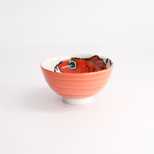 [7560] Seafood Rice Bowl 11.2x6.2cm 300ml Snapper Red LB54/T 6/96