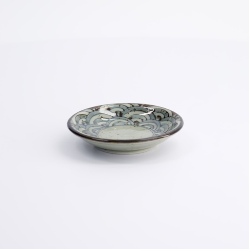 [7289] Sauce Dish 9.5x2cm Mashiko Green FK-434 12/192
