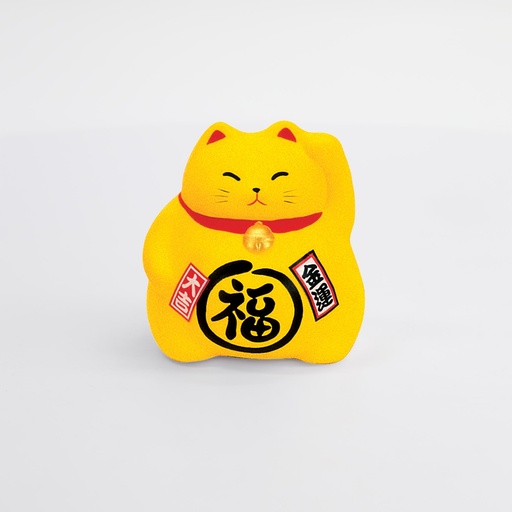 [6126] Lucky Cat 9cm Yel.  KT6/YC 1/96