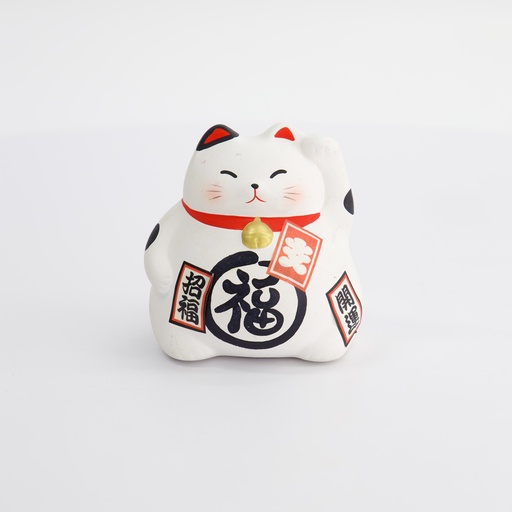 [6128] Lucky Cat 9cm Wh.  KT6/C 1/96