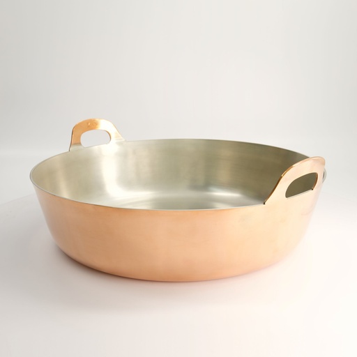 [9227] Kitchen Tempura Frying Pan Copper 42cm  002061