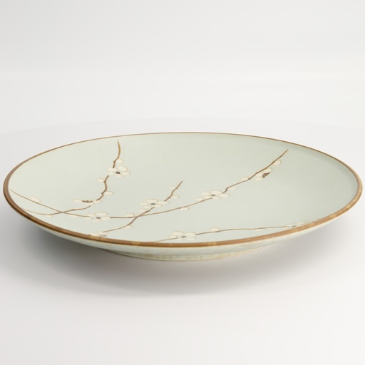[7317] Green Soshun Plate 28.5x3.5cm Q211/BP 3/18