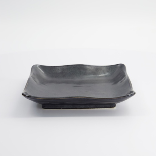 [2190] Tetsu Kessho Matte Plate 18.3x18.3x3.3cm Black G5939/TK 4/32