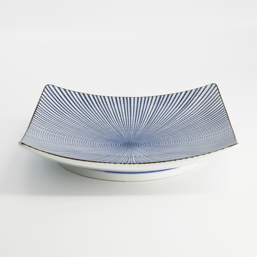 [2476] Sendan Blue Plate 21.7x21.7x3.1cm FK287/NS 4/16