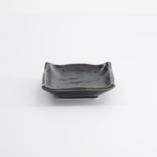 [2995] Tetsu Kessho Matte Sauce Dish 9x9x3.5cm Black G5938/TK 12/240