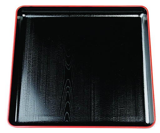 [4035] Lacquerware Tray 30cm Bl/Rd 4035 10/40