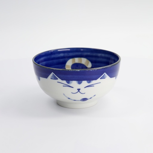 [2469] Kawaii Bowl Cat Neko 15.7x8.5cm 800ml Blue HY56/B(P) 5/40