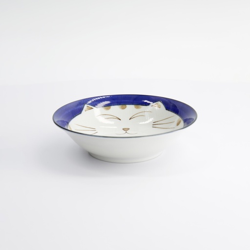 [2471] Kawaii Bowl Cat Neko 16.5cm 450ml Blue HY567/B 10/80
