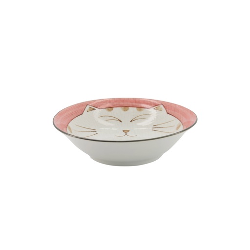 [2468] Kawaii Bowl Cat Neko 16.5cm 450ml Pink HY567/P(P) 10/80