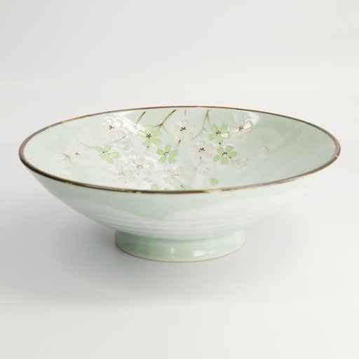 [7809] Green Cosmos Bowl 24x7.5cm 1400ml Q595/GC 3/18