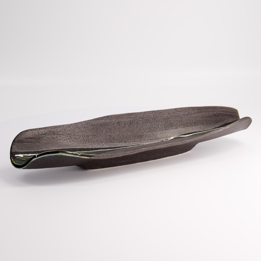 [7681] Mino Craft Plate 40x11cm Green/Grey MS-6358 1/18