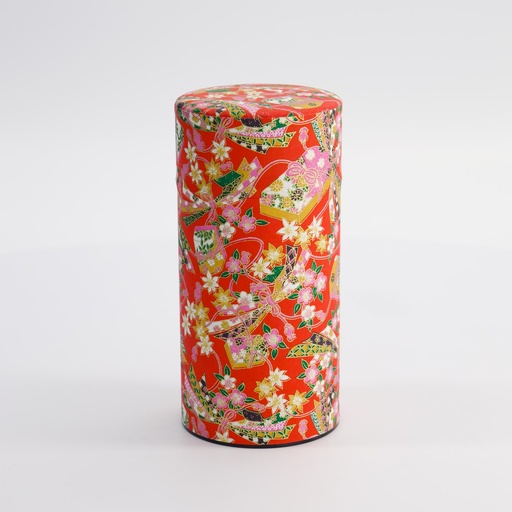 [7755] Tea Container S.S. 7.5x15.5cm 200g Red TCN489 1/120