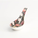 Kawaii Flower Soup Spoon Black 13.8x4.8cm 21179 12/144