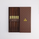 Chopstick Giftset/5 Hexagon Brown 8223B 21400 1/100
