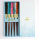 Chopstick Giftset/5 Wooden Blue Cloud 2915A  21297 1/100