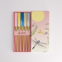 Chopstick Giftset/5 Wooden Pink Dragonfly  2914A 21312 1/100