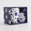 Kawaii Blue Maneko Mug W/Giftbox 8.5x10.2cm 340ml 21528 1/36
