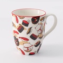 Kawaii Lucky Cat Mug W/Giftbox Cat/Sushi 8.5x10.2cm 340ml 1/36