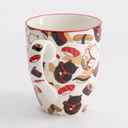 Kawaii Lucky Cat Mug W/Giftbox Cat/Sushi 8.5x10.2cm 340ml 1/36