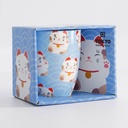 Kawaii Lucky Cat Mug W/Giftbox Wh/Bl Cat 8.5x10.2cm 340ml 21533 1/36