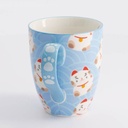 Kawaii Lucky Cat Mug W/Giftbox Wh/Bl Cat 8.5x10.2cm 340ml 21533 1/36