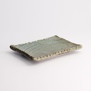 Mino Craft Rectangular Plate Wabi Uguisu 17.5x13x2.2cm FK-SW2301 6/36