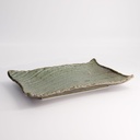 Mino Craft Rectangular Plate Wabi Uguisu 31x21x4cm FK-SW2303 4/24