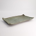 Mino Craft Rectangular Plate Wabi Uguisu 37x24.5x4cm FK-SW2304 3/15