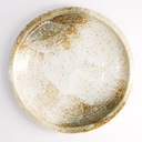Yukishino Large Round Plate 24.8x3.5cm Br/Wh 21611 4/24