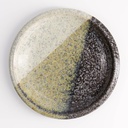 Oboro Yamakage Round Plate 14x2.2cm Bk/Br/Wh 21618 6/72
