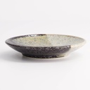 Oboro Yamakage Round Plate 9.8x1.7cm Bk/Br/Wh 21619 12/192